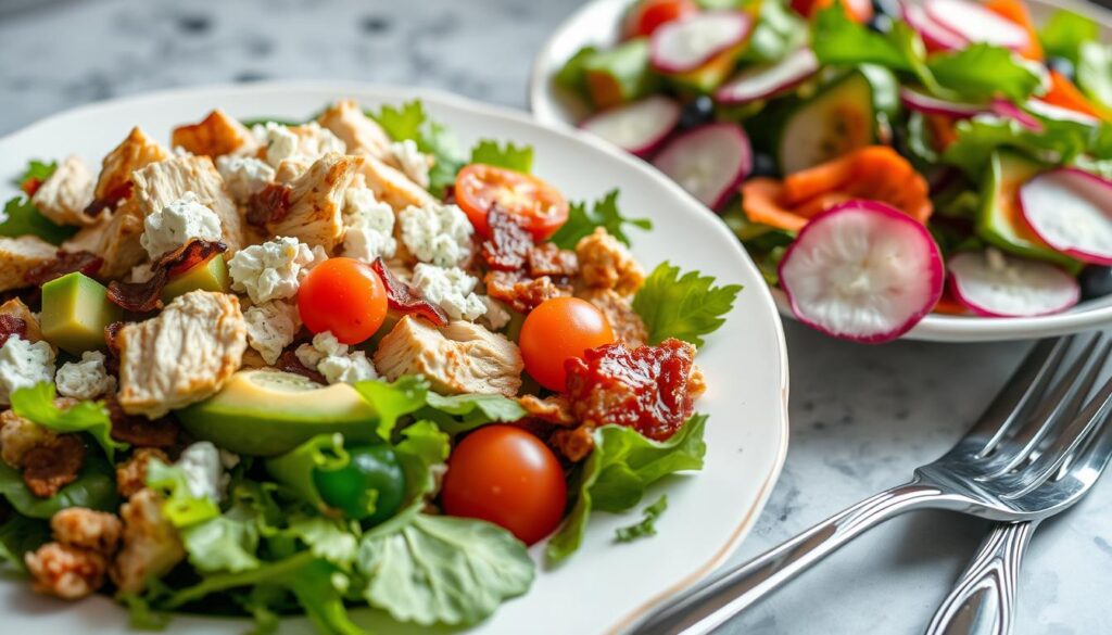 Cobb salad comparison with garden salad