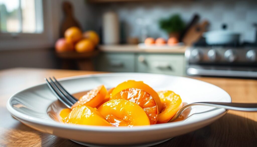 What do you eat canned peaches with?