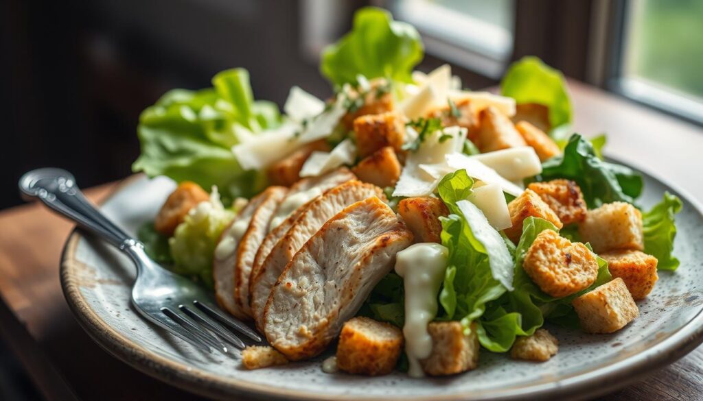 What does a chicken Caesar salad contain?