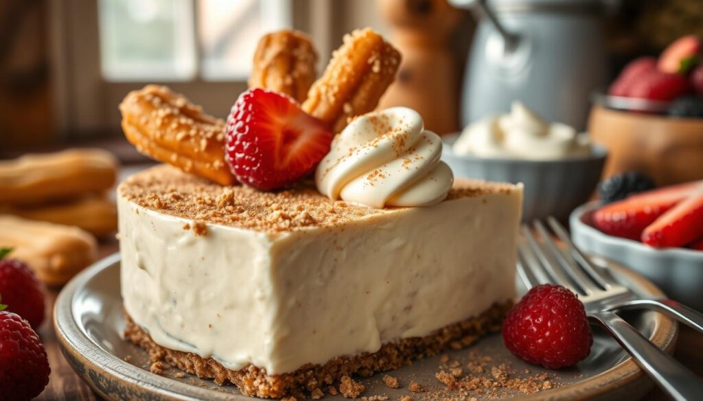 What is churro cheesecake made of?