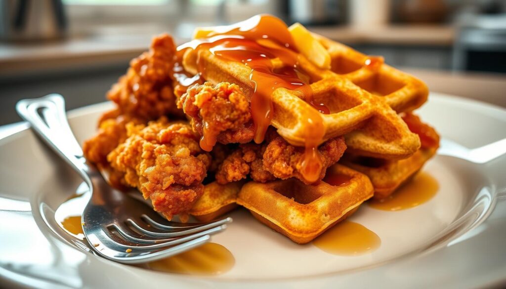 Why do you put waffles in fried chicken?