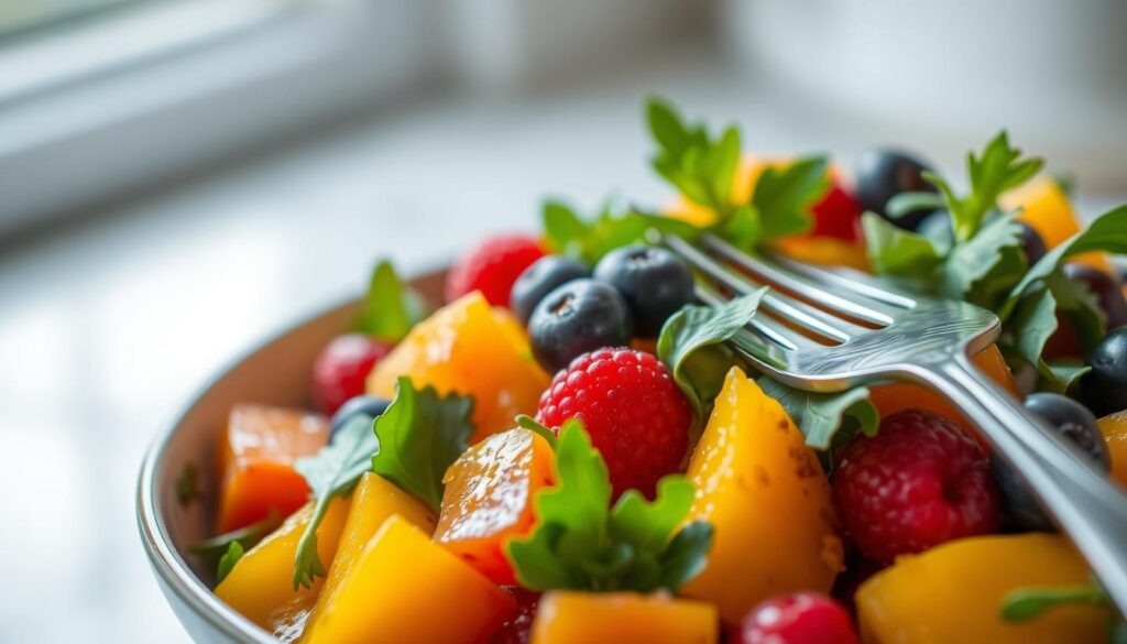 fruit salads with canned peaches