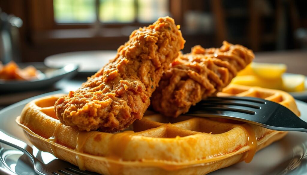 history of waffles and fried chicken