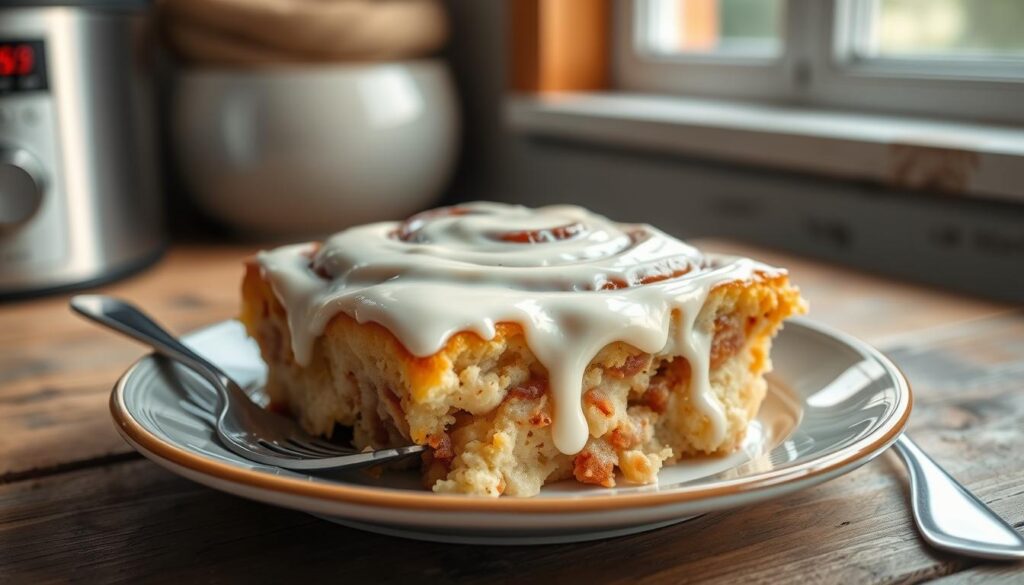 slow cooker cinnamon roll casserole