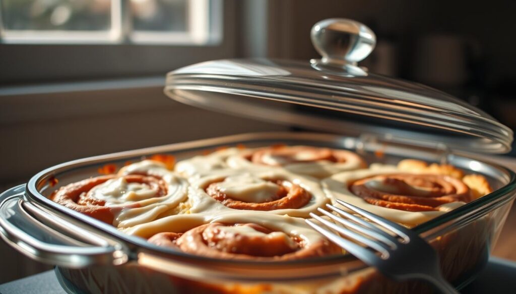 storing cinnamon roll casserole